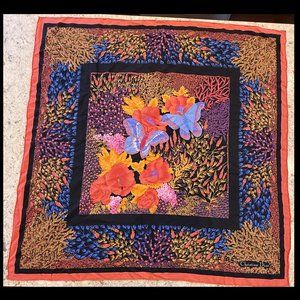 EUC CHRISTIAN DIOR BUTTERFLY PRINT SILK SCARF FLORAL